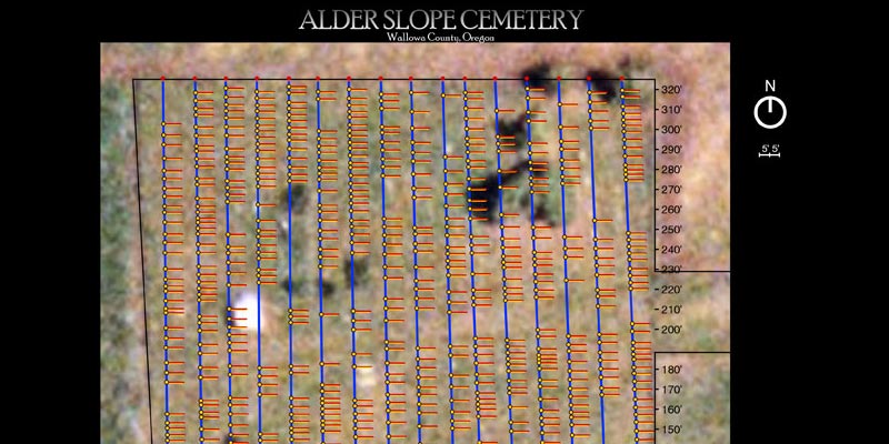 Alder Slope Cemetery, Gravesite Mapping, Enterprise, OR