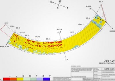 Deterioration Map of a Curved Bridge Deck