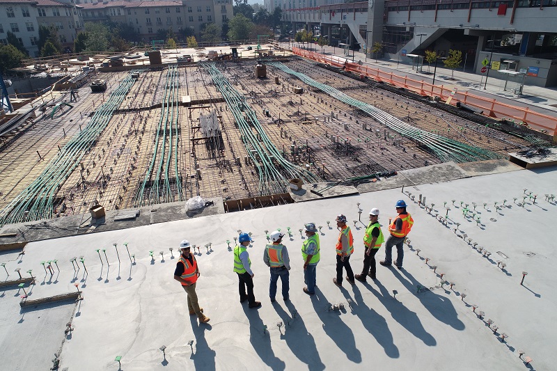 post tension cables at a construction site